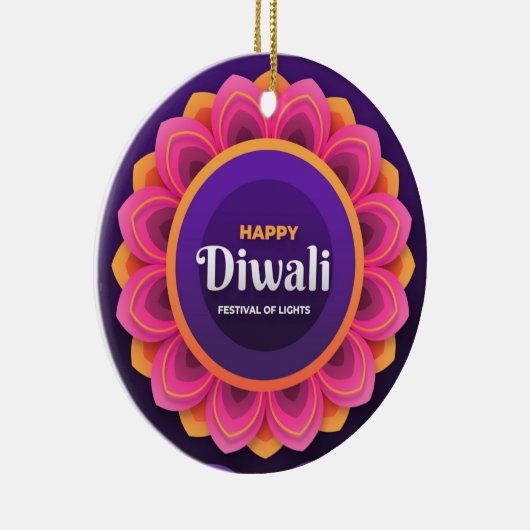 Happy Diwali Ceramic Ornament (Rechts)