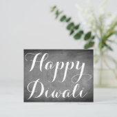 Happy Diwali Chalkboard Typography Custom Card Briefkaart (Staand voorkant)
