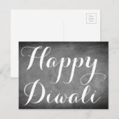 Happy Diwali Chalkboard Typography Custom Card Briefkaart (Voorkant / Achterkant)
