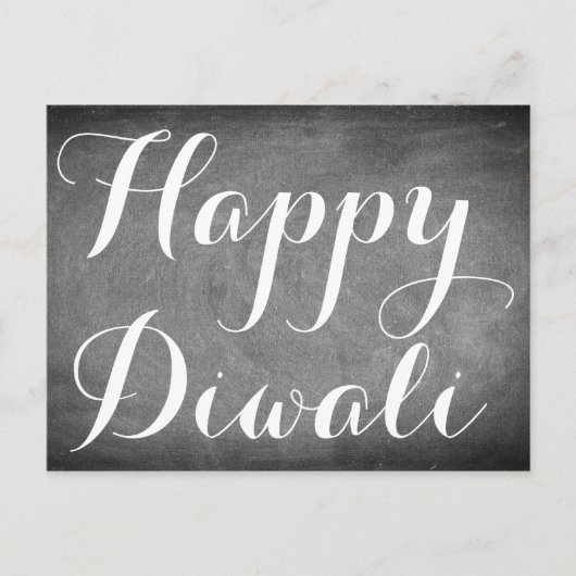 Happy Diwali Chalkboard Typography Custom Card Briefkaart (Voorkant)