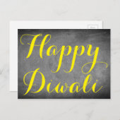 Happy Diwali Chalkboard Typography Custom Kaart (Voorkant / Achterkant)