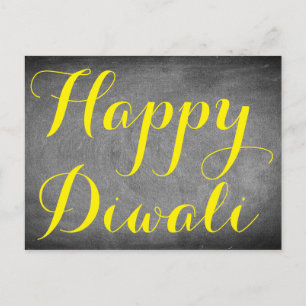 Happy Diwali Chalkboard Typography Custom Kaart