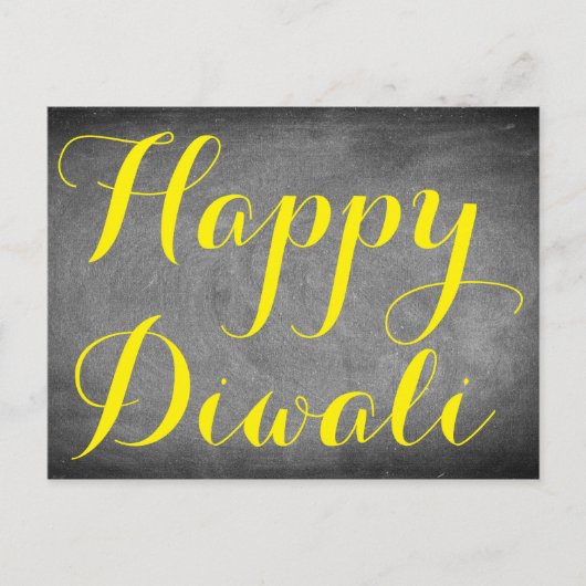Happy Diwali Chalkboard Typography Custom Kaart (Voorkant)