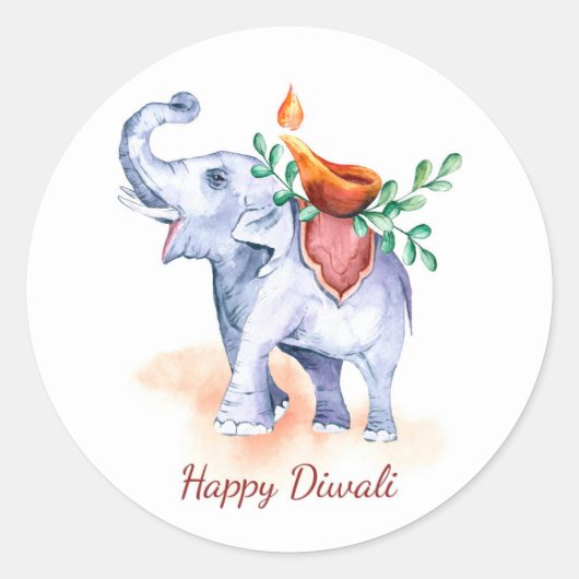 Happy Diwali Classic Round Sticker (Voorkant)