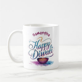 Happy Diwali customisable white  Koffiemok