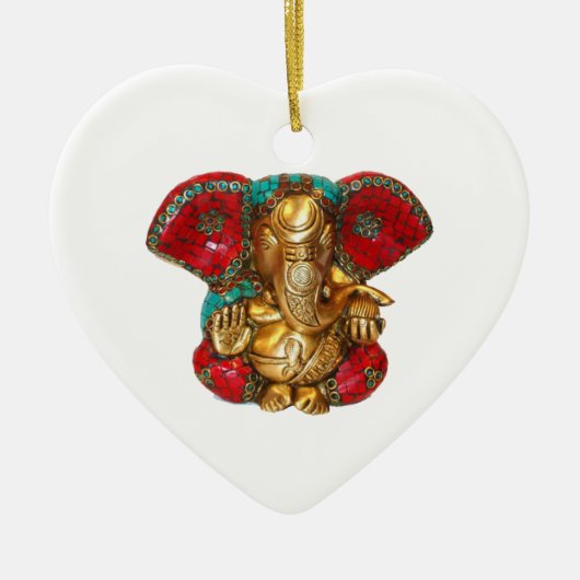 Happy DIWALI - Dank u GANAPATI Ganesh Keramisch Ornament (Voorkant)