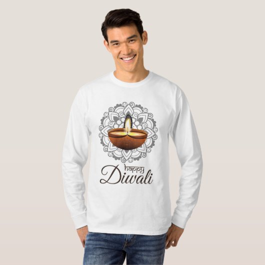 Happy Diwali Day, grappig cadeau voor Diwali Day T-shirt (Voorkant volledig)