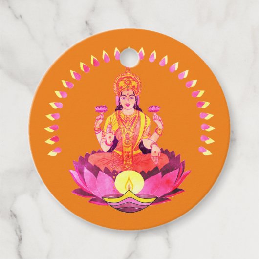 Happy Diwali - Deepalavi Lakshmi Goddess 1 Bedankjes Labels (Voorkant)