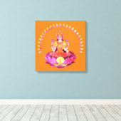 Happy Diwali - Deepalavi Lakshmi Goddess 1 Canvas Afdruk (Insitu (Houten vloer))