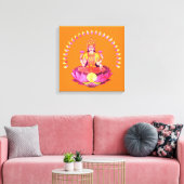 Happy Diwali - Deepalavi Lakshmi Goddess 1 Canvas Afdruk (Insitu (Woonkamer))