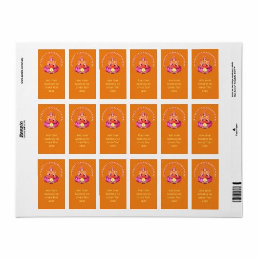 Happy Diwali - Deepalavi Lakshmi Goddess 1 Etiket (Full Sheet)