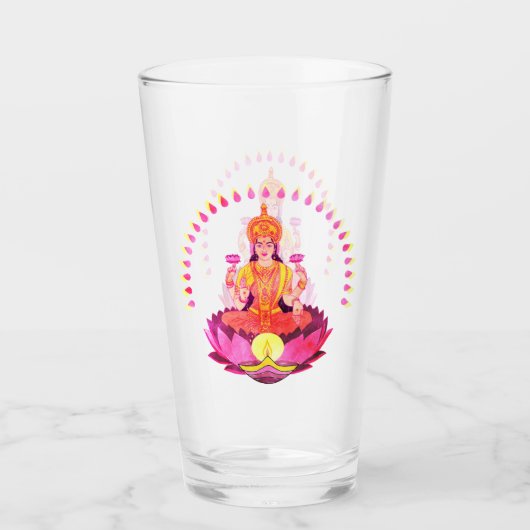 Happy Diwali - Deepalavi Lakshmi Goddess 1 Glas (Voorkant)