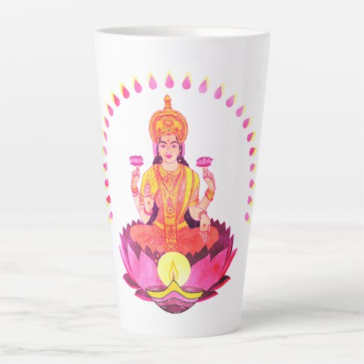 Happy Diwali - Deepalavi Lakshmi Goddess 1 Latte Mok (Voorkant)