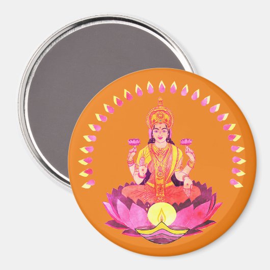 Happy Diwali - Deepalavi Lakshmi Goddess 1 Magneet (Voorkant / Achterkant)