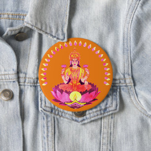 Happy Diwali - Deepalavi Lakshmi Goddess 1 Ronde Button 4,0 Cm