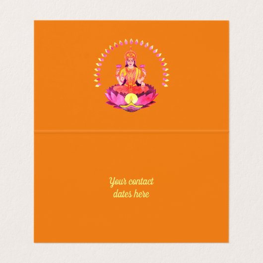 Happy Diwali - Deepalavi Lakshmi Goddess 1 Visitekaartje (Binnenkant ongevouwen)