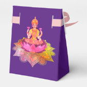 Happy Diwali - Deepalavi Lakshmi Goddess 4 Bedankdoosjes (Achterkant)