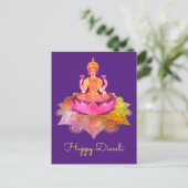 Happy Diwali - Deepalavi Lakshmi Goddess 4 Briefkaart (Staand voorkant)