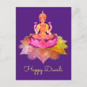 Happy Diwali - Deepalavi Lakshmi Goddess 4 Briefkaart (Voorkant)