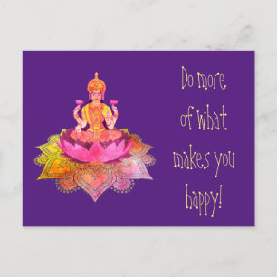 Happy Diwali - Deepalavi Lakshmi Goddess 4 Briefkaart