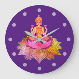 Happy Diwali - Deepalavi Lakshmi Goddess 4 Grote Klok