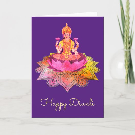 Happy Diwali - Deepalavi Lakshmi Goddess 4 Kaart (Voorkant)