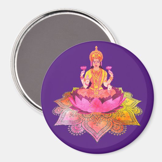 Happy Diwali - Deepalavi Lakshmi Goddess 4 Magneet (Voorkant / Achterkant)
