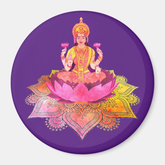 Happy Diwali - Deepalavi Lakshmi Goddess 4 Magneet (Voorkant)