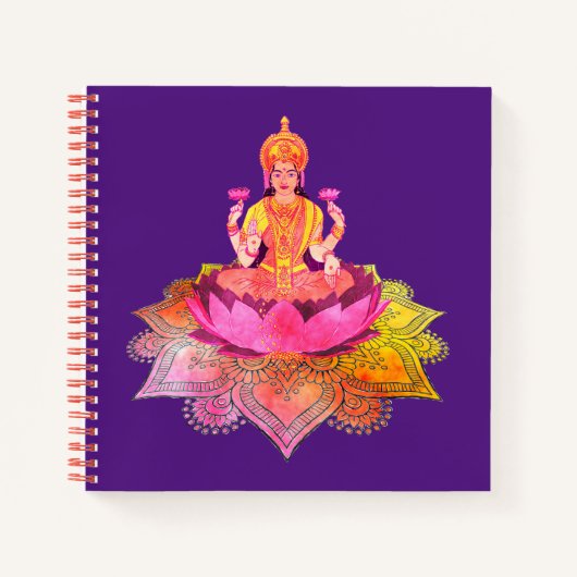 Happy Diwali - Deepalavi Lakshmi Goddess 4 Notitieboek (Voorkant)