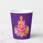Happy Diwali - Deepalavi Lakshmi Goddess 4 Papieren Bekers (Achterkant)