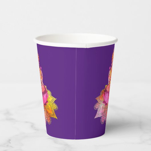 Happy Diwali - Deepalavi Lakshmi Goddess 4 Papieren Bekers (Rechts)