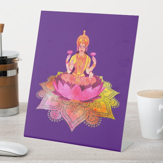 Happy Diwali - Deepalavi Lakshmi Goddess 4 Reclamebord Met Voetstuk (Insitu)