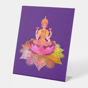 Happy Diwali - Deepalavi Lakshmi Goddess 4 Reclamebord Met Voetstuk