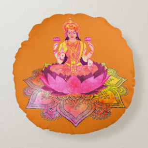 Happy Diwali - Deepalavi Lakshmi Goddess 4 Rond Kussen