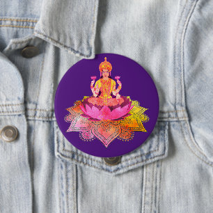 Happy Diwali - Deepalavi Lakshmi Goddess 4 Ronde Button 4,0 Cm