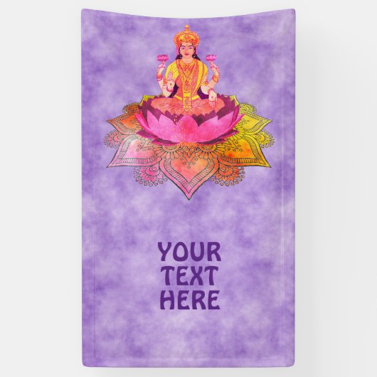 Happy Diwali - Deepalavi Lakshmi Goddess 4 Spandoek (Verticaal)
