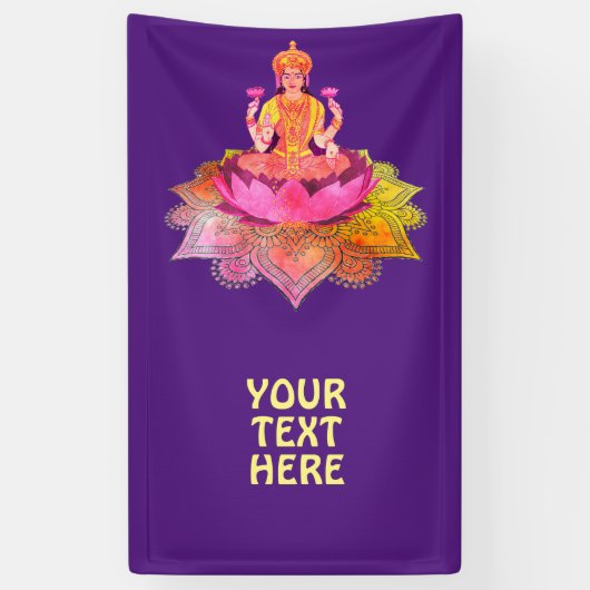 Happy Diwali - Deepalavi Lakshmi Goddess 4 Spandoek (Verticaal)