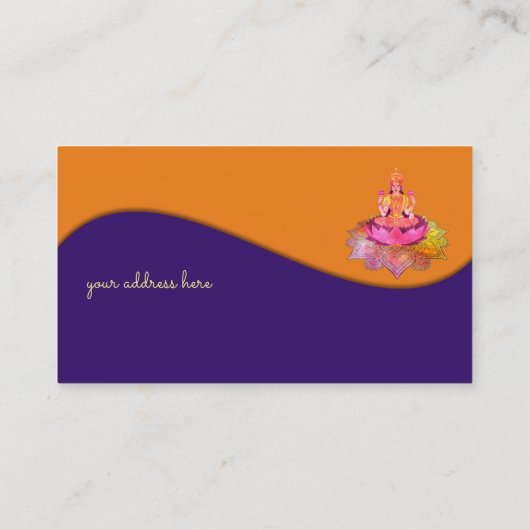 Happy Diwali - Deepalavi Lakshmi Goddess 4 Visitekaartje (Achterkant)