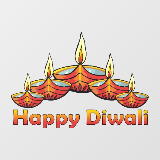 Happy Diwali Deepas Raamsticker (Vel)