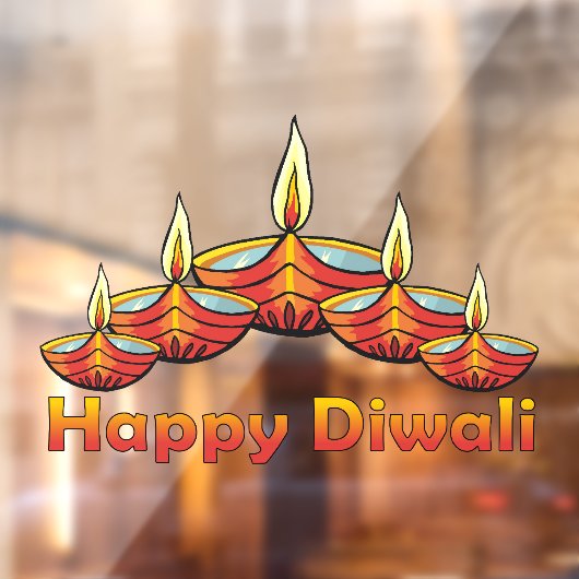 Happy Diwali Deepas Raamsticker (Vel 2)