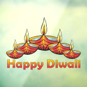 Happy Diwali Deepas Raamsticker (Vel 3)