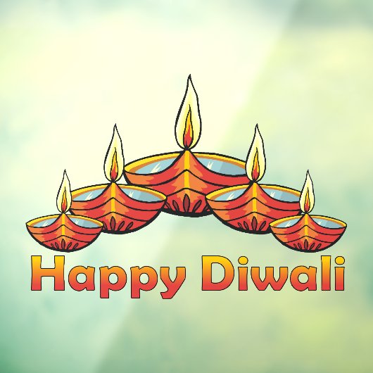 Happy Diwali Deepas Raamsticker (Vel 3)