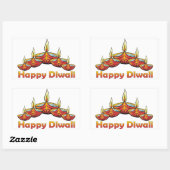 Happy Diwali Deepas Rechthoekige Sticker (Vel)