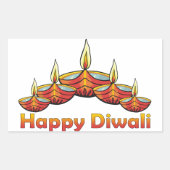 Happy Diwali Deepas Rechthoekige Sticker (Voorkant)