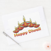 Happy Diwali Deepas Rechthoekige Sticker (Envelop)