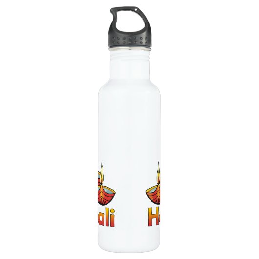 Happy Diwali Deepas Waterfles (Achterkant)