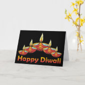 Happy Diwali Deepas Wenskaart Kaart (Gele Bloem)