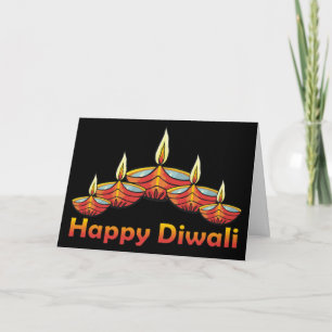 Happy Diwali Deepas Wenskaart Kaart