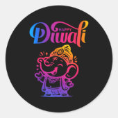 Happy Diwali Deepavali Hindu Indian Festival Of Li Ronde Sticker (Voorkant)