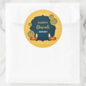Happy Diwali / Deepavali Stickers - Indiaas goud (Tas)